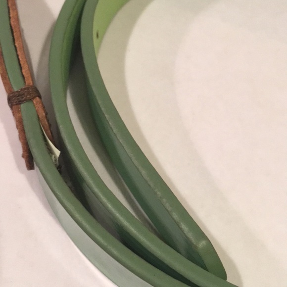 Fossil Mint Green Patent Leather Slim Belt Minimalist Career Size Medium - Picture 9 of 15